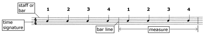 quarter notes and basic vocabulary